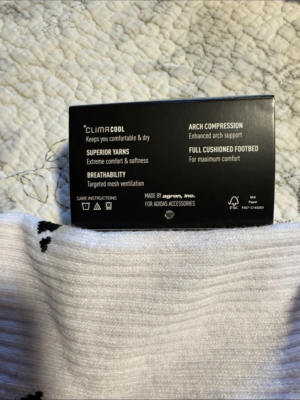 adidas White Crew Athletic Socks with Black Stripe Accents
